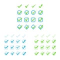 Set of colors options for checkmark buttons. Royalty Free Stock Photo